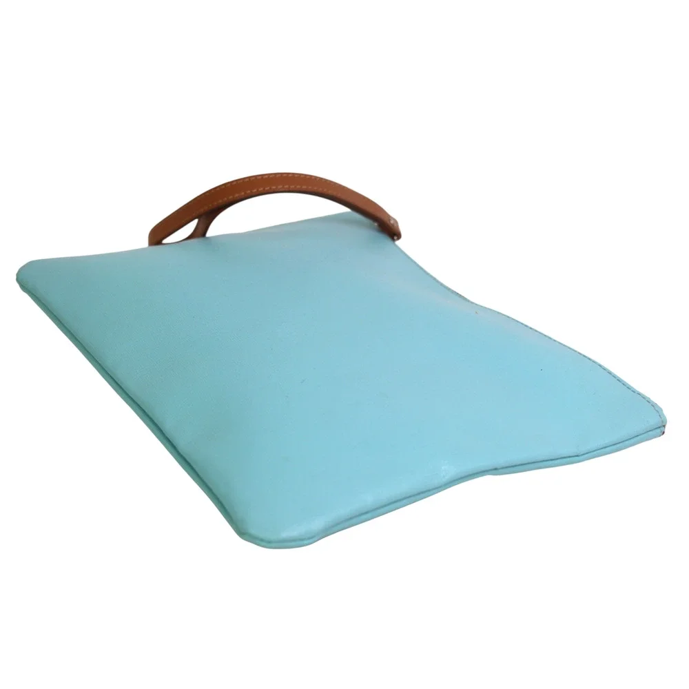 The Bag BABY BLUE GENUINE LEATHER ZIP TOP PURSE CLUTCH WALLET WRISTLET HANDBAG